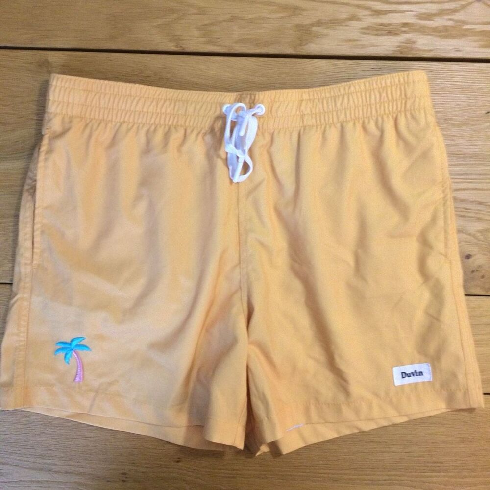 Duvin design co palm swim shorts medium orange